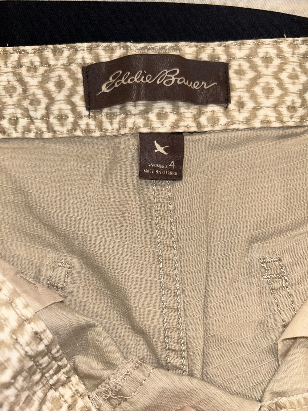 Eddie Bauer Women's Light Beige Shorts with Textured Waistband
